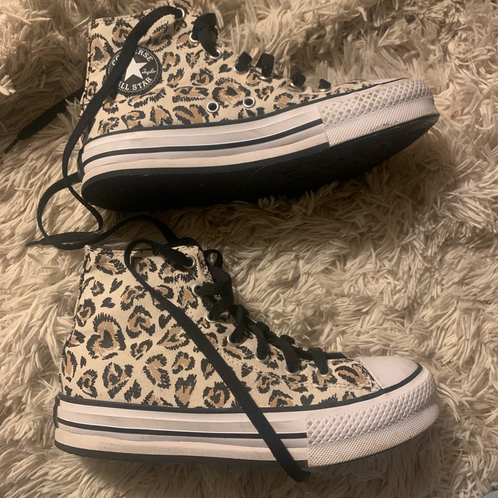 cheetah / leopard print platform converse